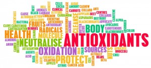 antioxidants skin care word bubble