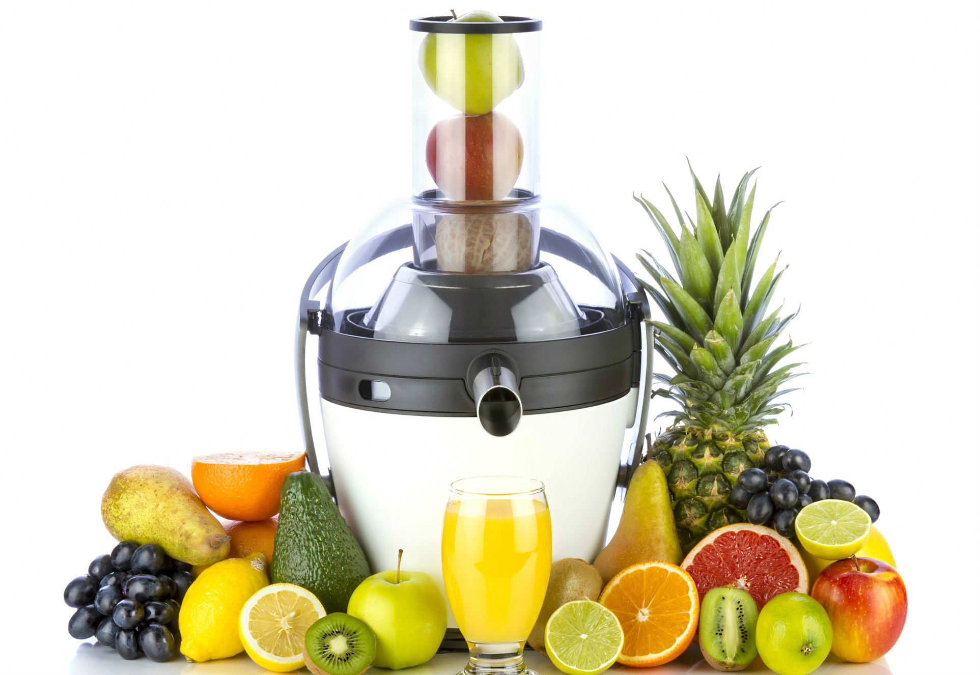 Fruits in a juicer