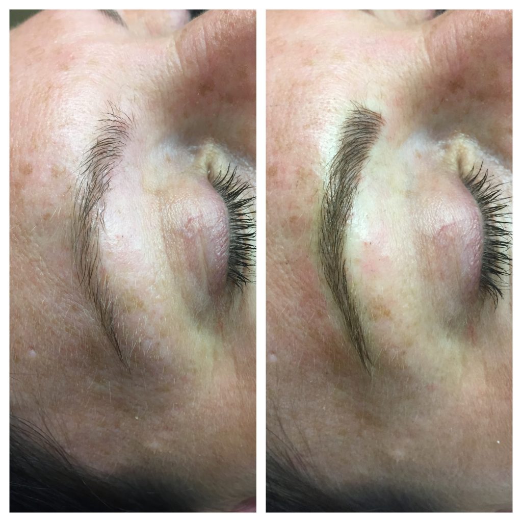 microblading on eyebrow before and after